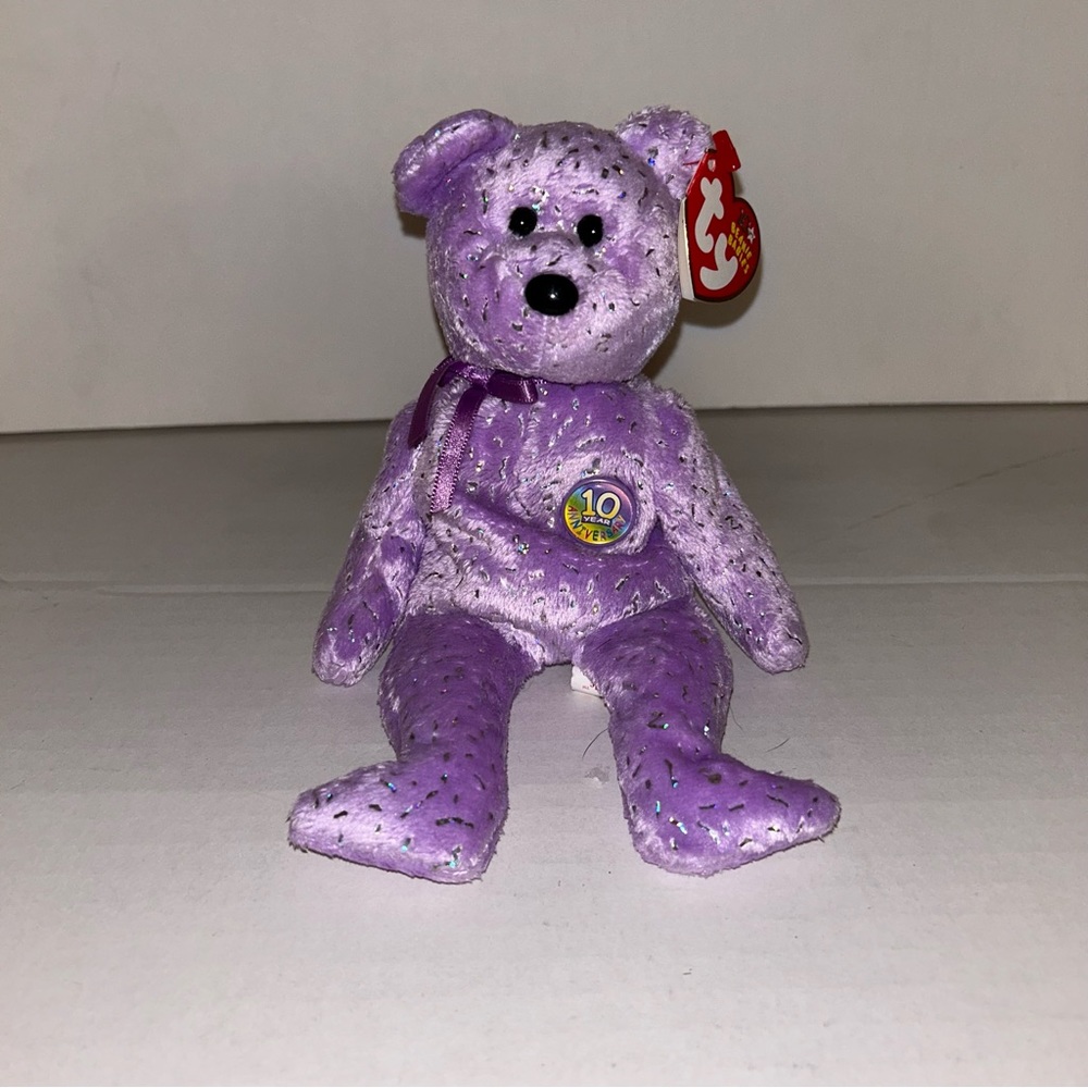 Ty Vintage Beanie Babies 10-Year Anniversary Purple Decade NWT